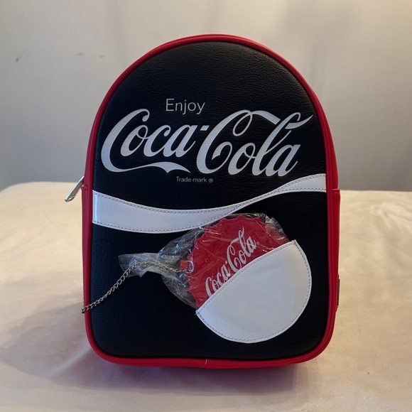 Loungefly Handbags - Brand new! Loungefly Coca-Cola Black and Red Mini Backpack with Coin Purse